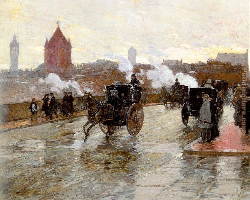 Clearing Sunset painting - childe hassam Clearing Sunset art painting